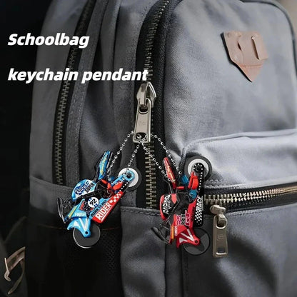Pull-Back Spark Motorcycle Keychain