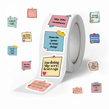500PCS Motivational Quote Stickers Roll