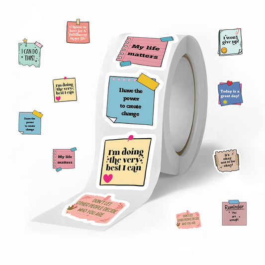 500PCS Motivational Quote Stickers Roll