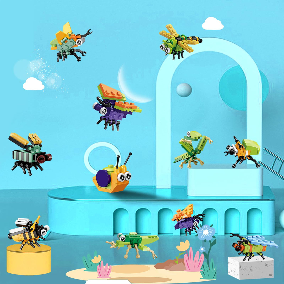 Mini Insect Building Blocks Set