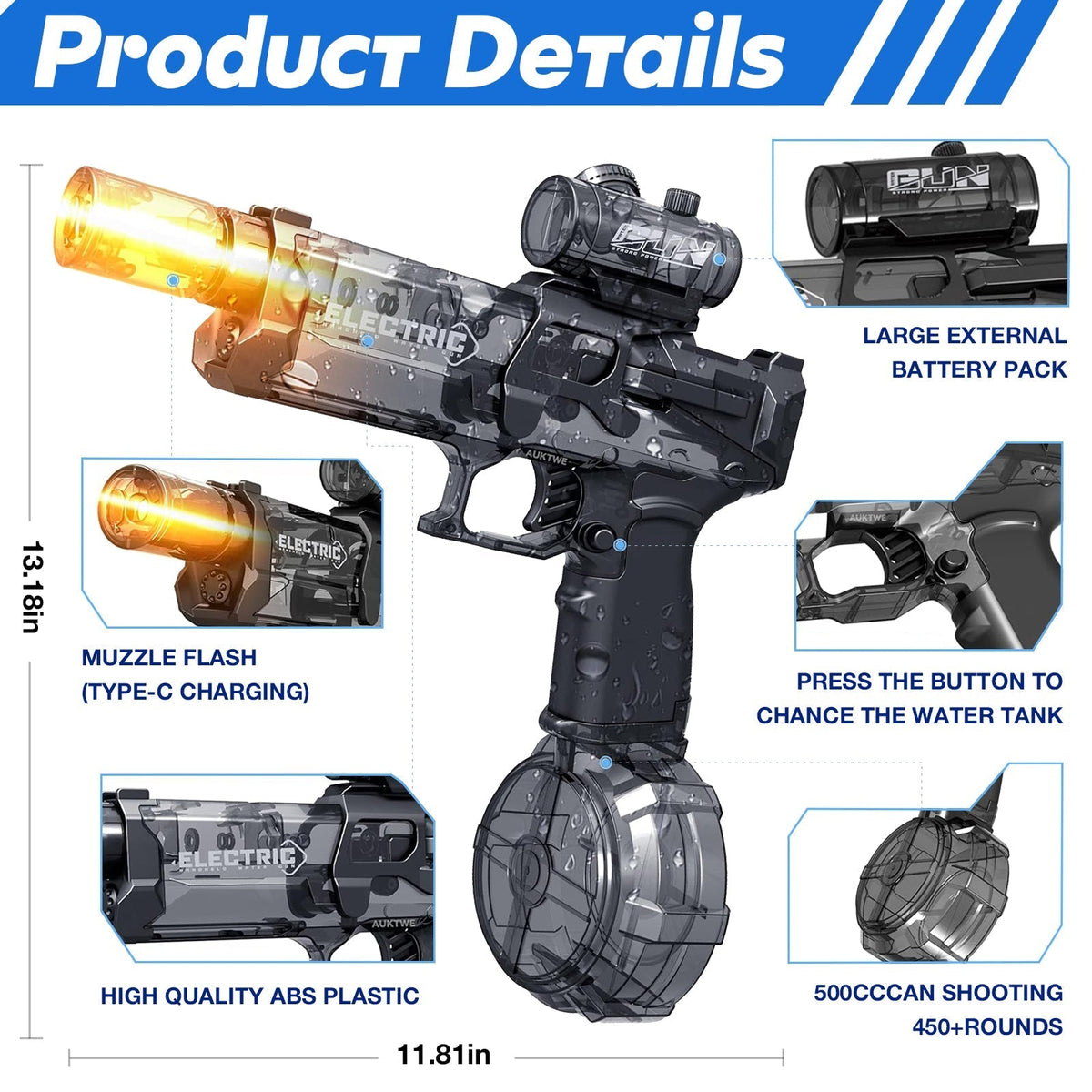 High Capacity Pistol for Beach Swimming Toy