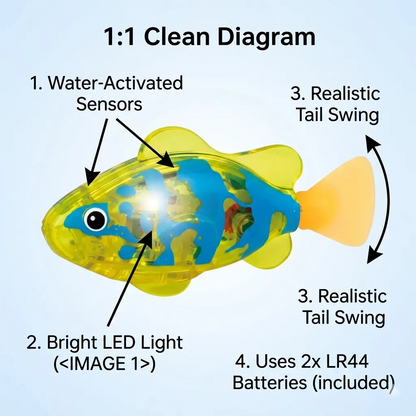 Interactive LED Robotic Fish Toy for Pets