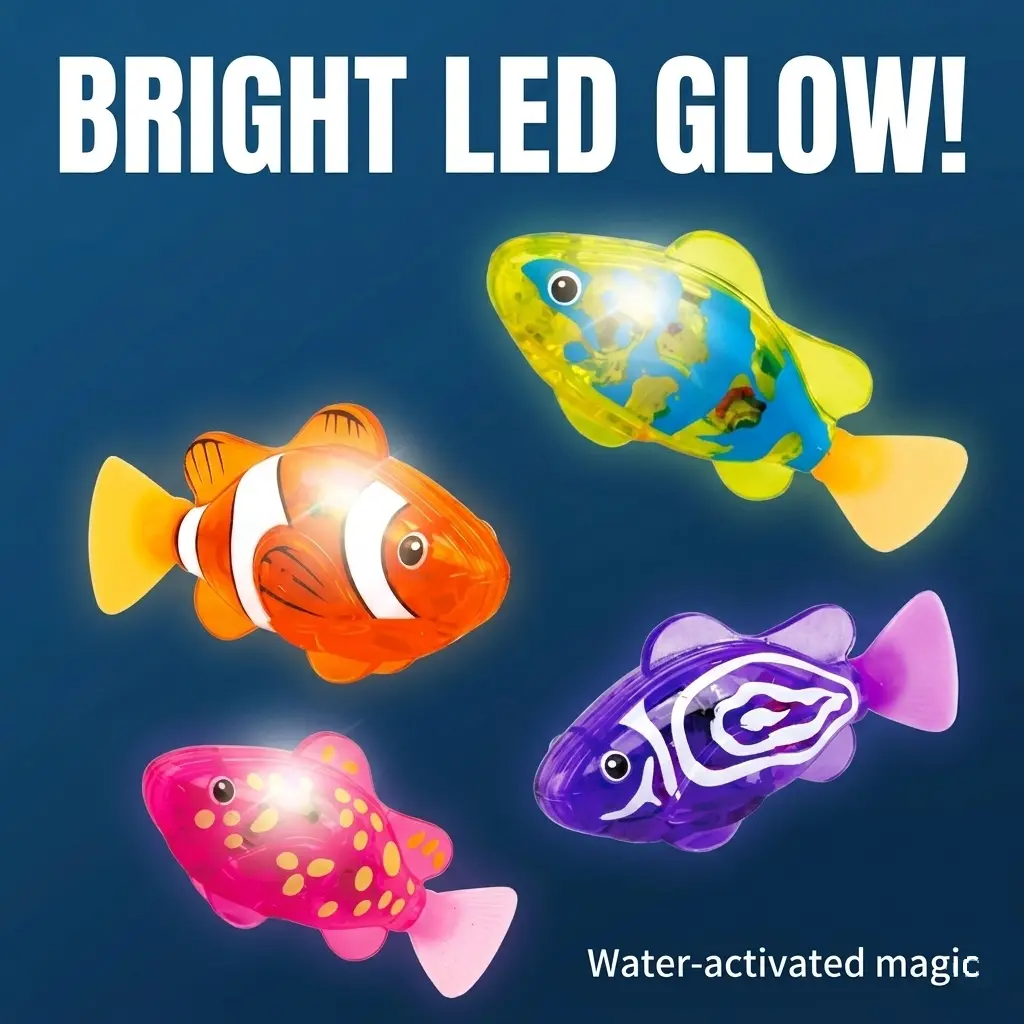 Interactive LED Robotic Fish Toy for Pets