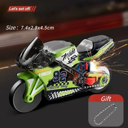 Pull-Back Spark Motorcycle Keychain