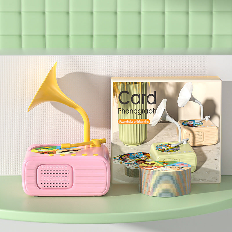 🎶Kids Phonograph with 96 Cards💿📻Early Education Phonograph Story Machine