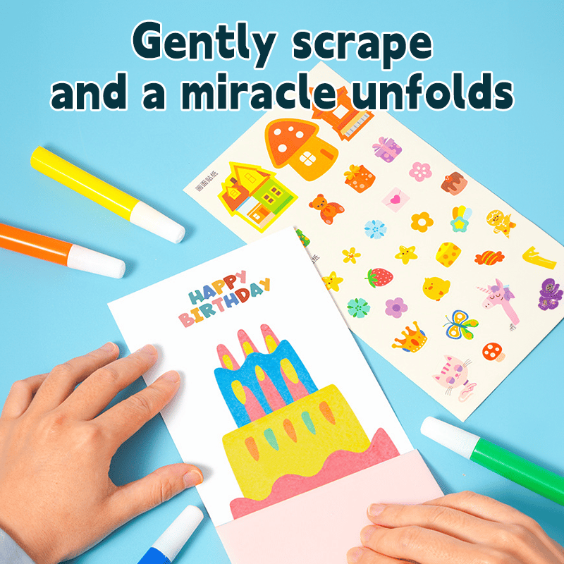 Eptchn Scratch Art Squeegee Painting Kits for Kids