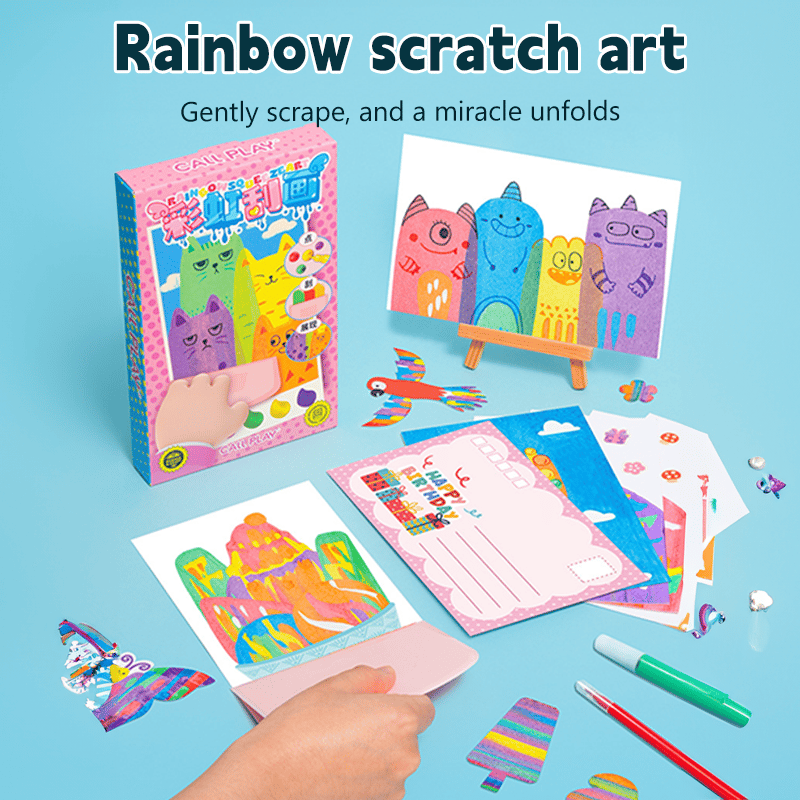 Eptchn Scratch Art Squeegee Painting Kits for Kids