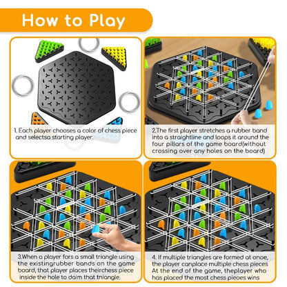 Triangle Chain Strategy Board Game – Educational Puzzle Game for Kids & Family