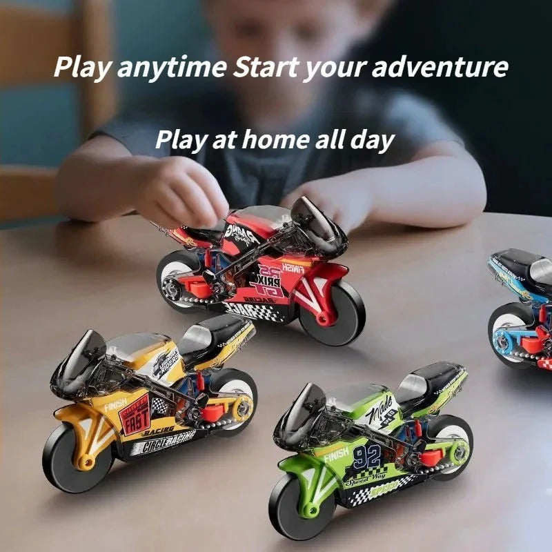 Pull-Back Spark Motorcycle Keychain