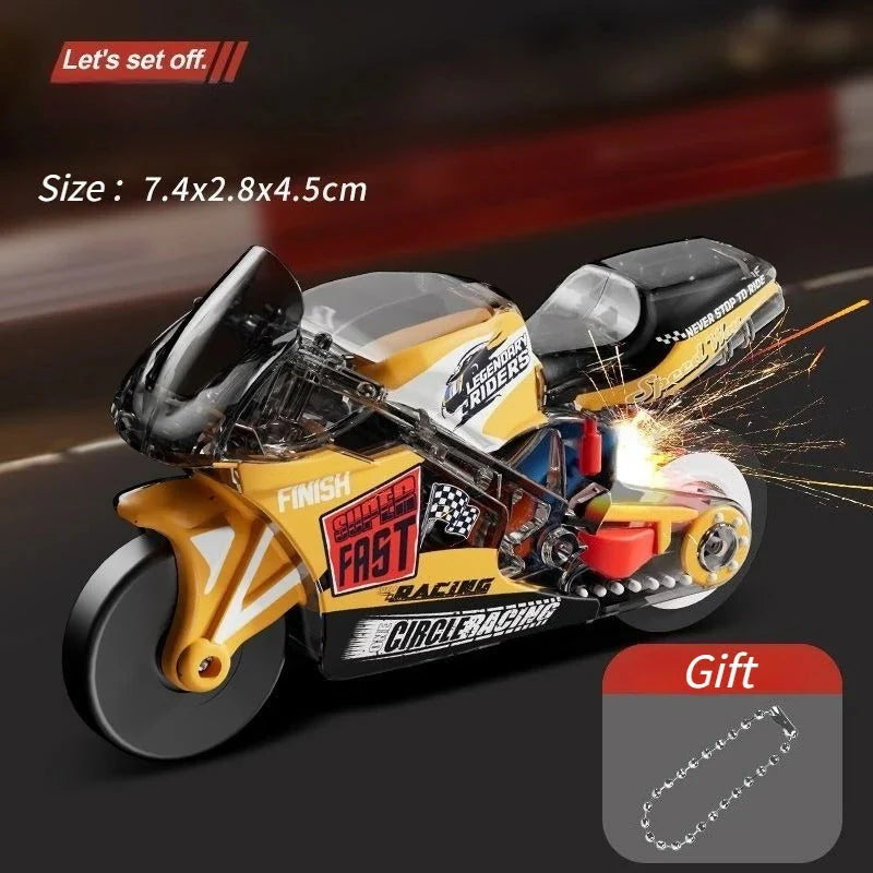 Pull-Back Spark Motorcycle Keychain