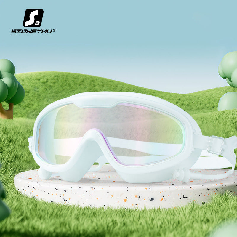 HD children's large frame waterproof and anti-fog swimming goggles