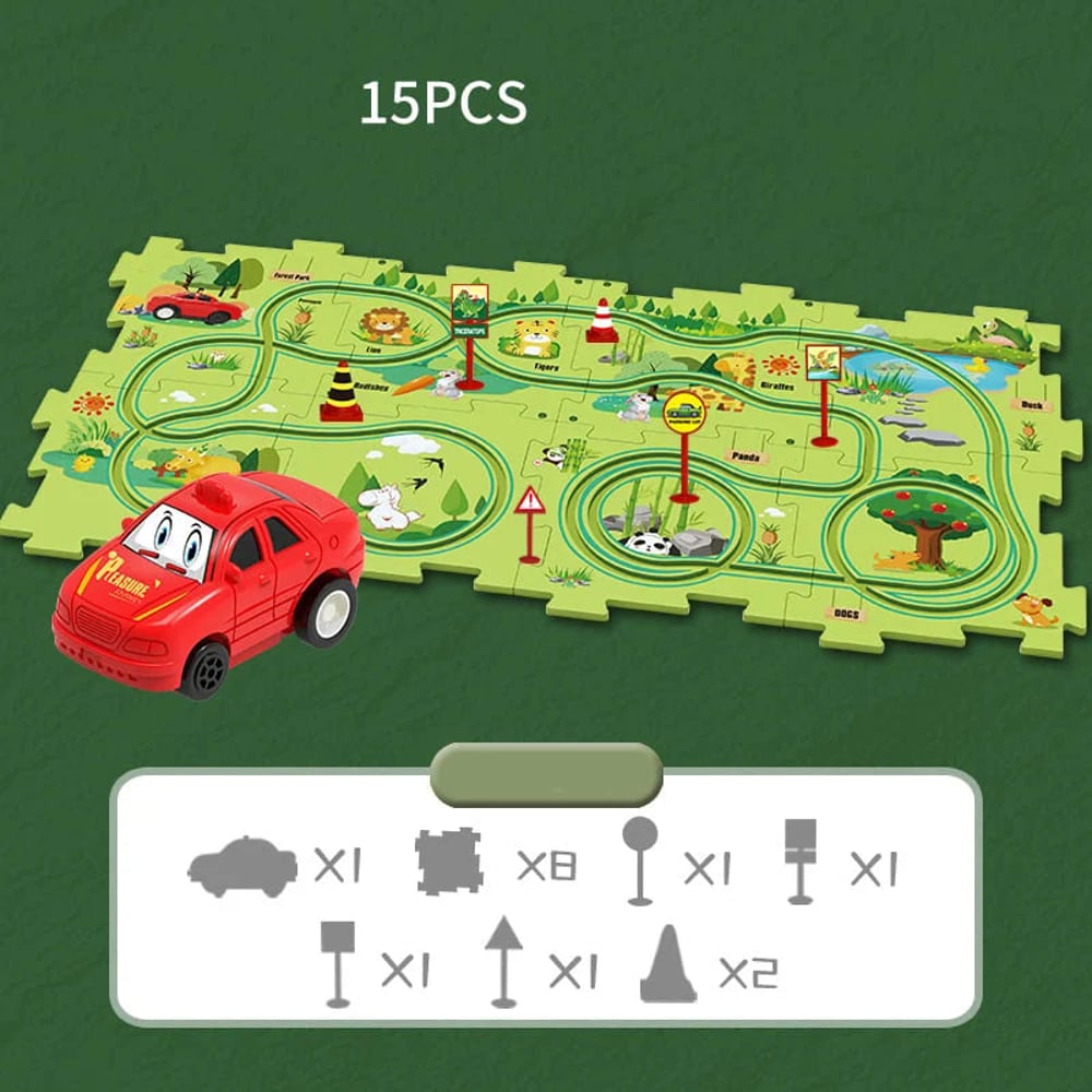Children's Educational Puzzle Track Car Play Set