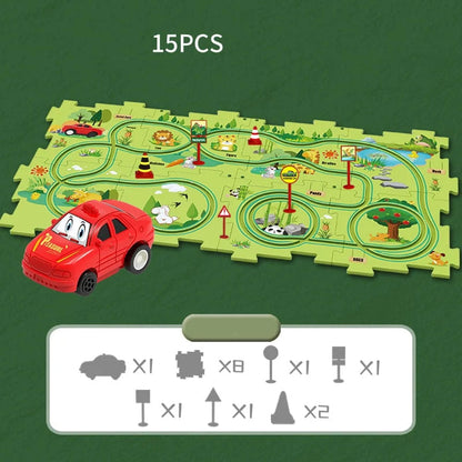 Children's Educational Puzzle Track Car Play Set